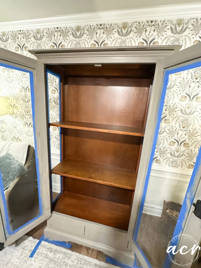 paint a wood look finish 8 interior of cabinet not yet painted