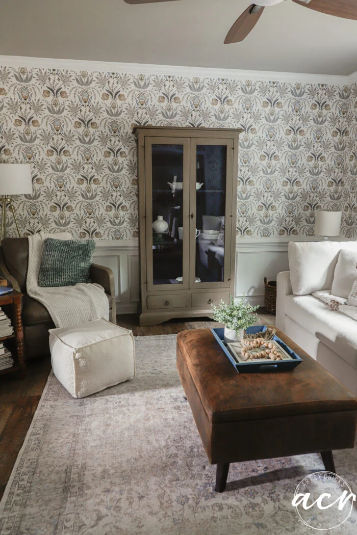 paint a wood look finish 25 wood look cabinet in room with couch and chair