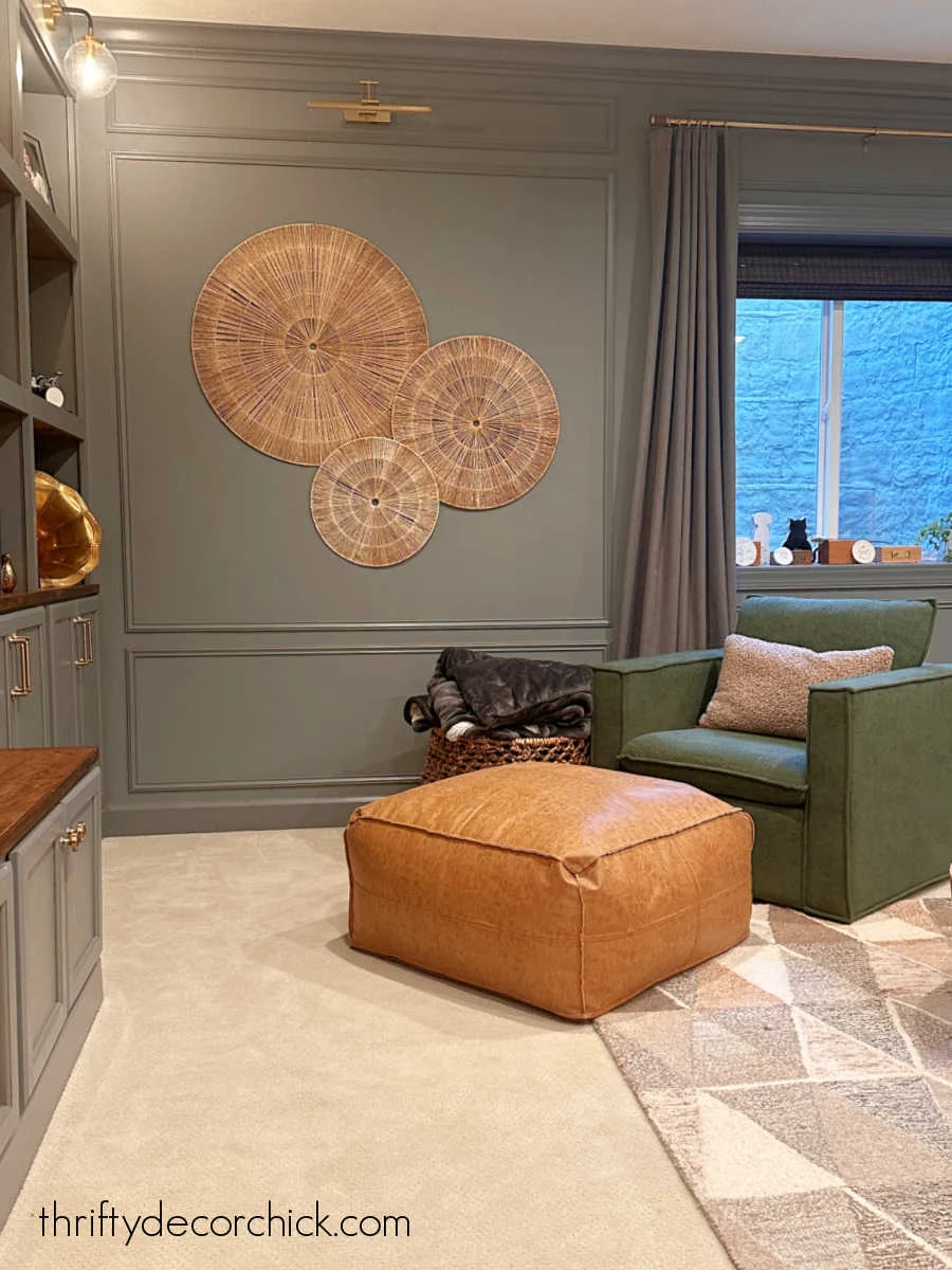 rearranging our basement family room prep for the holidays thrifty decor chick 2 affordable dark green swivel chair