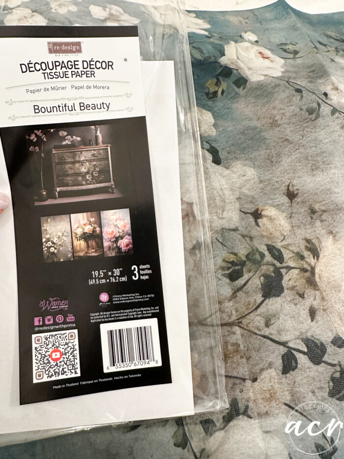 package with tissue paper