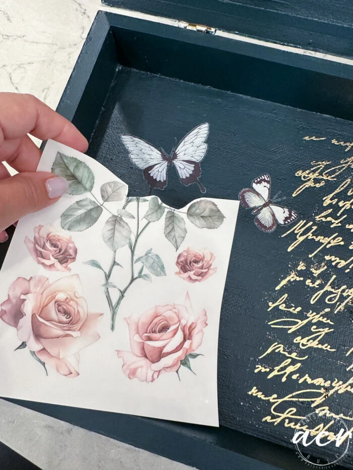 rose transfers inside box