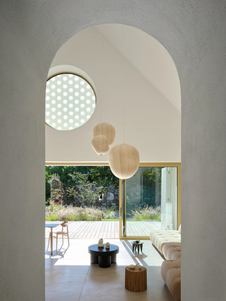 a view of the living room with open doors. 22