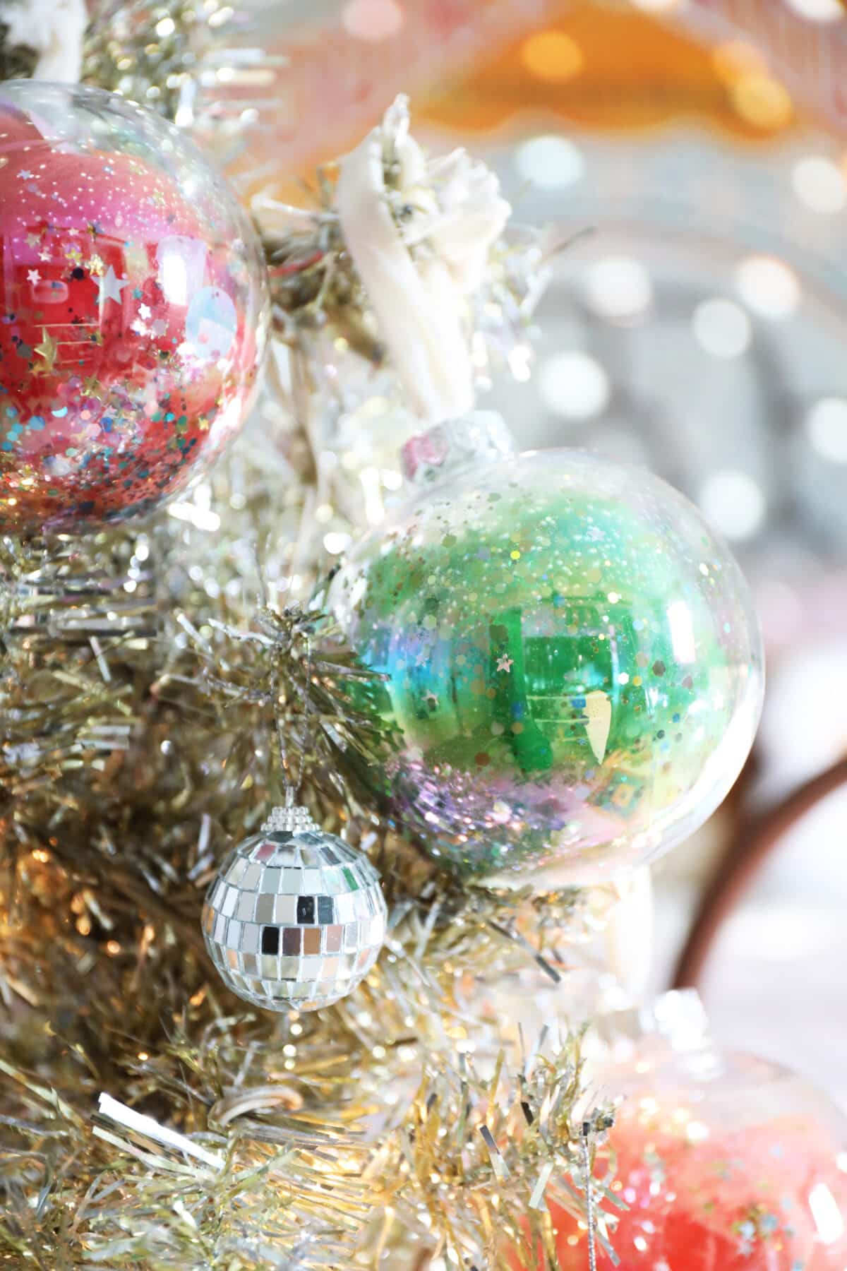 colorful confetti ornaments