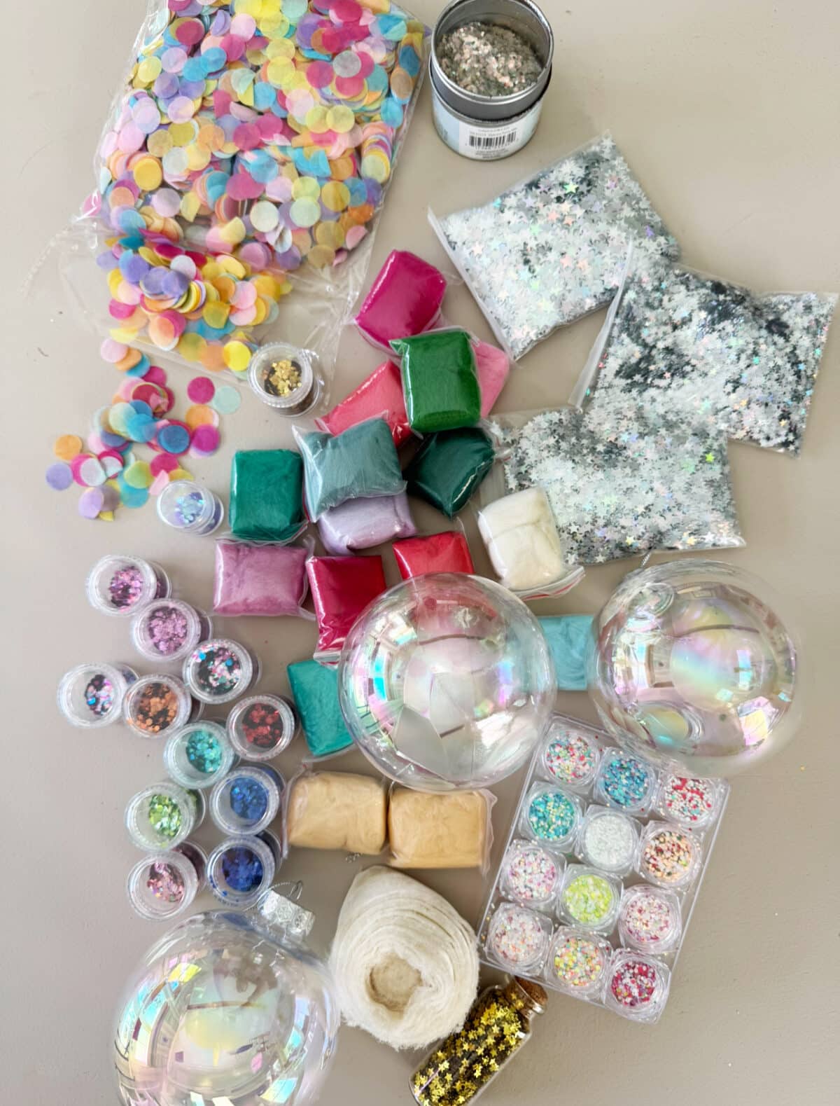 colorful confetti ornaments