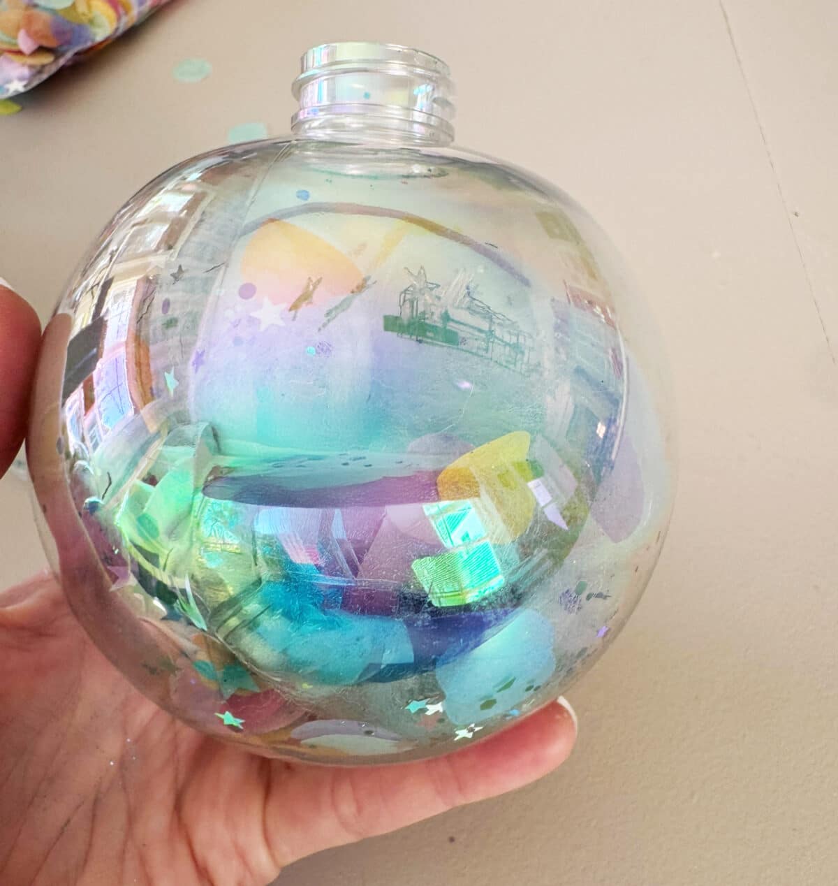 colorful confetti ornaments