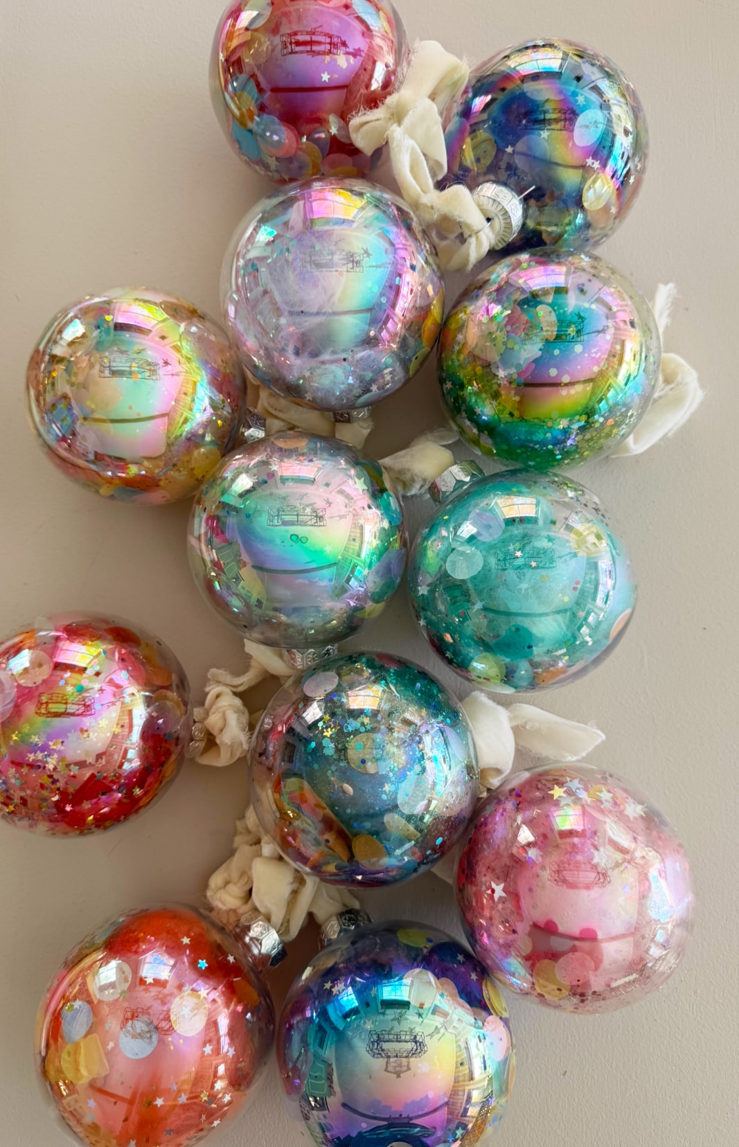 colorful confetti ornaments