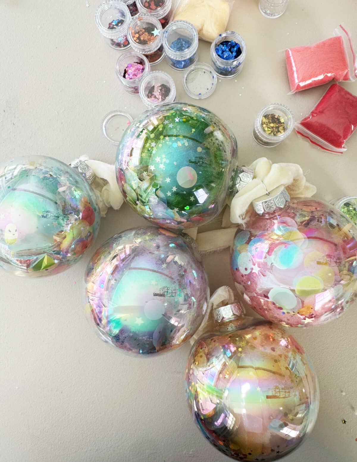 colorful confetti ornaments