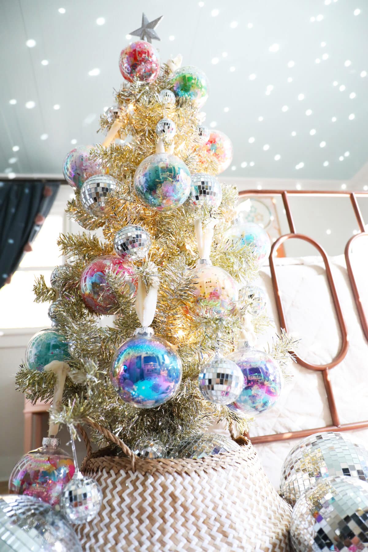 colorful confetti ornaments