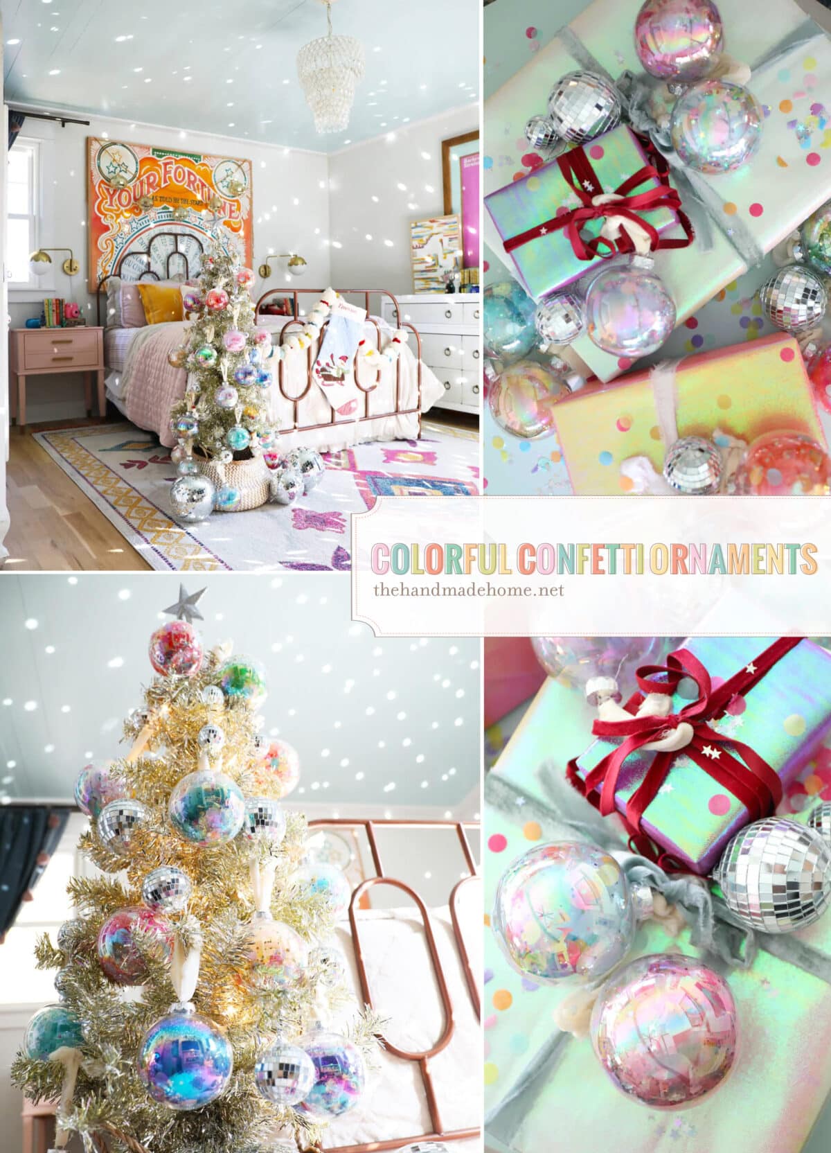 colorful confetti ornaments
