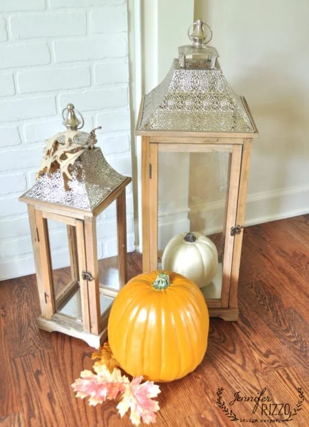 halloween mantel decor with pumpkins, spiders and more 10 lanters and pumkins as decor