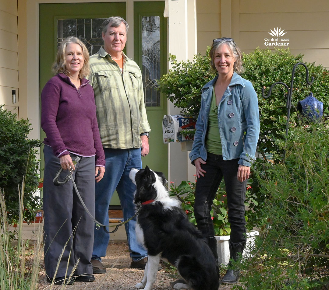 rain gardens catch and hold runoff water 4 jessica and larry morse with black and white dog meeting paige