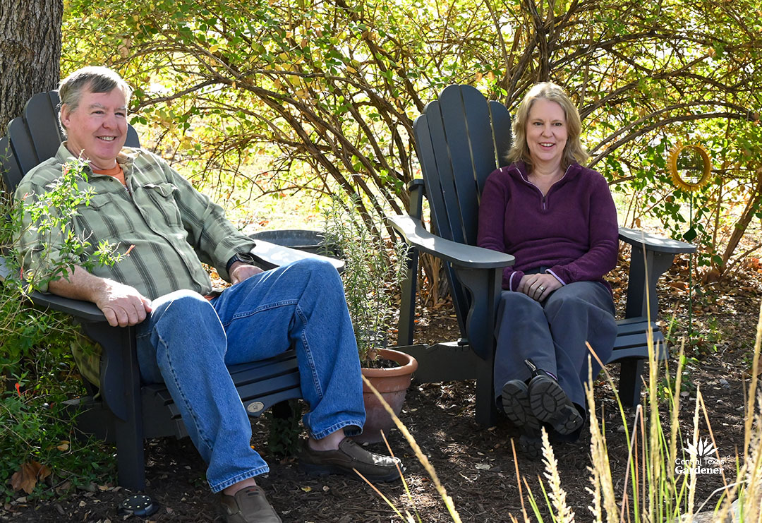 rain gardens catch and hold runoff water 9 larry and jessica morse in chairs