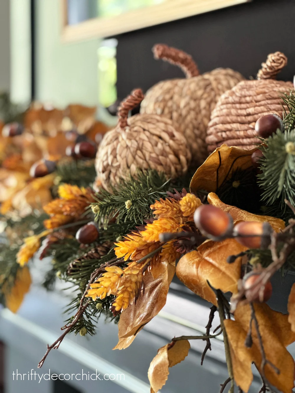 DIY Fall Themed Display Under a Glass Cloche  Thrifty Decor Chick
