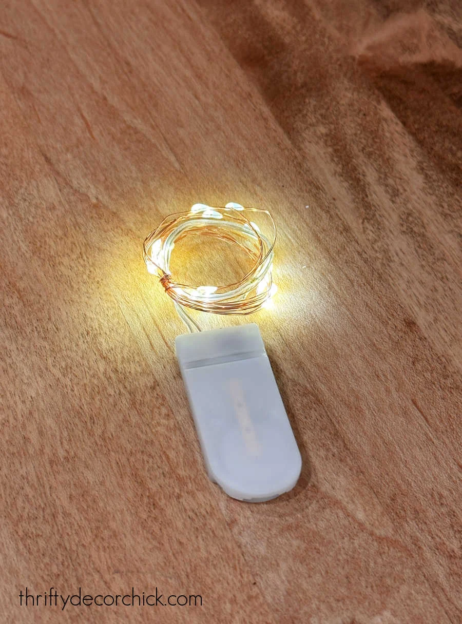 diy fall themed display under a glass cloche thrifty decor chick 4 three foot battery fairy light