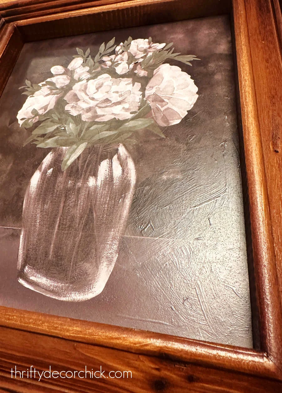 diy brushstokes on store bought art