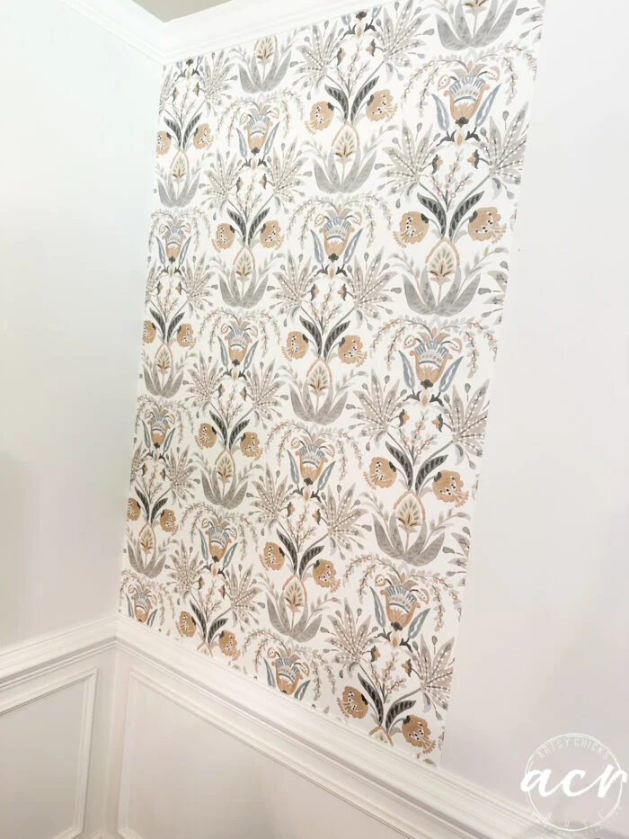 hanging prepasted strippable wallpaper artsy chicks rule 8 second piece of wallpaper is up