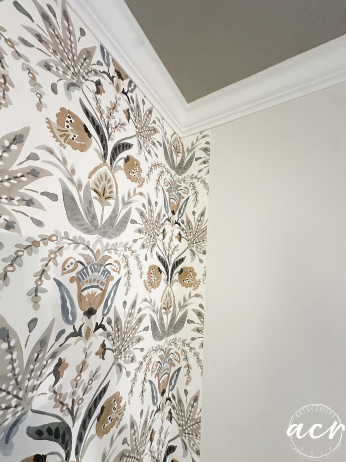 hanging prepasted strippable wallpaper artsy chicks rule 15 showing wallpaper in corner