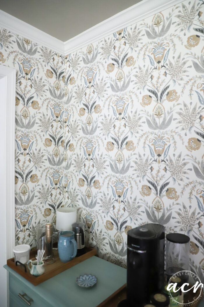 hanging prepasted strippable wallpaper artsy chicks rule 20 showing last corner and how it came together