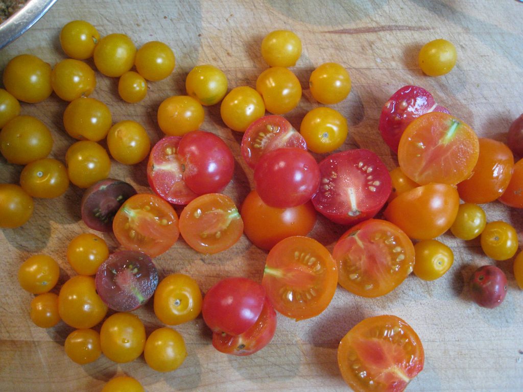 burst cherry tomato