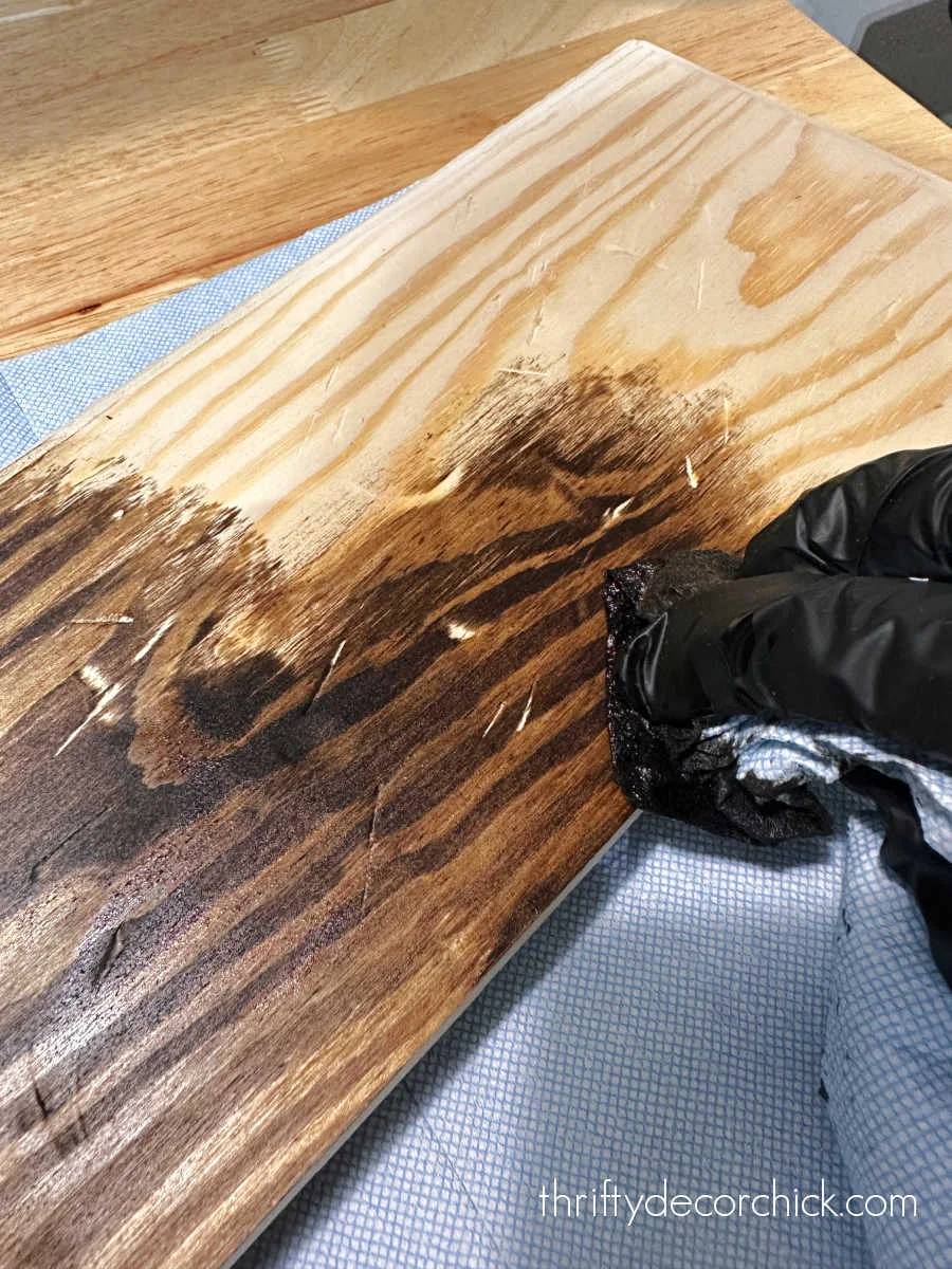 dark walnut stain on pine