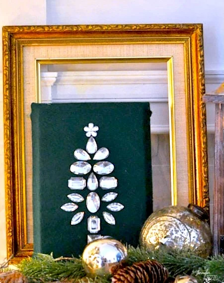 Make Vintage Bejeweled Christmas Tree Art