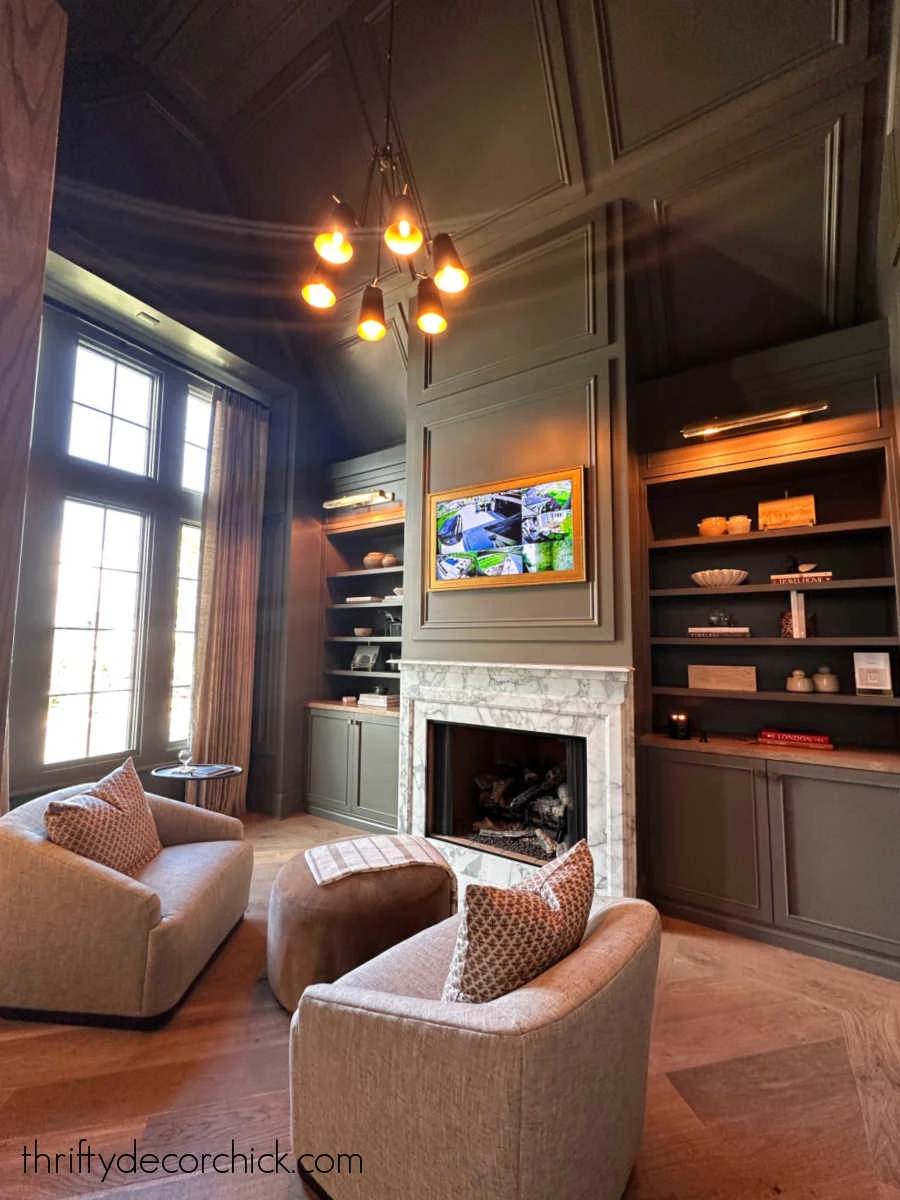 green office with rounded ceiling