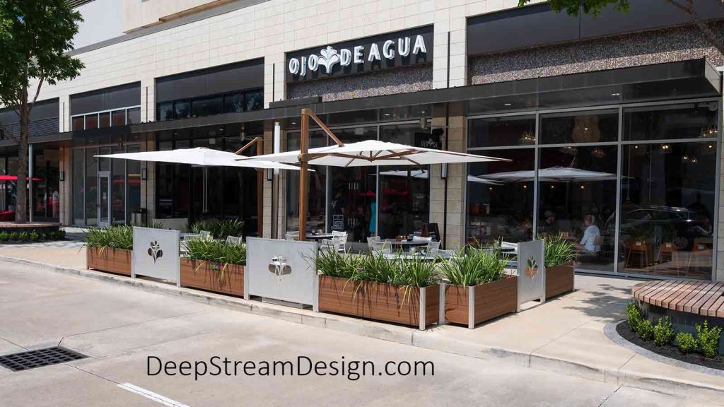 Restaurant Planters with Signage