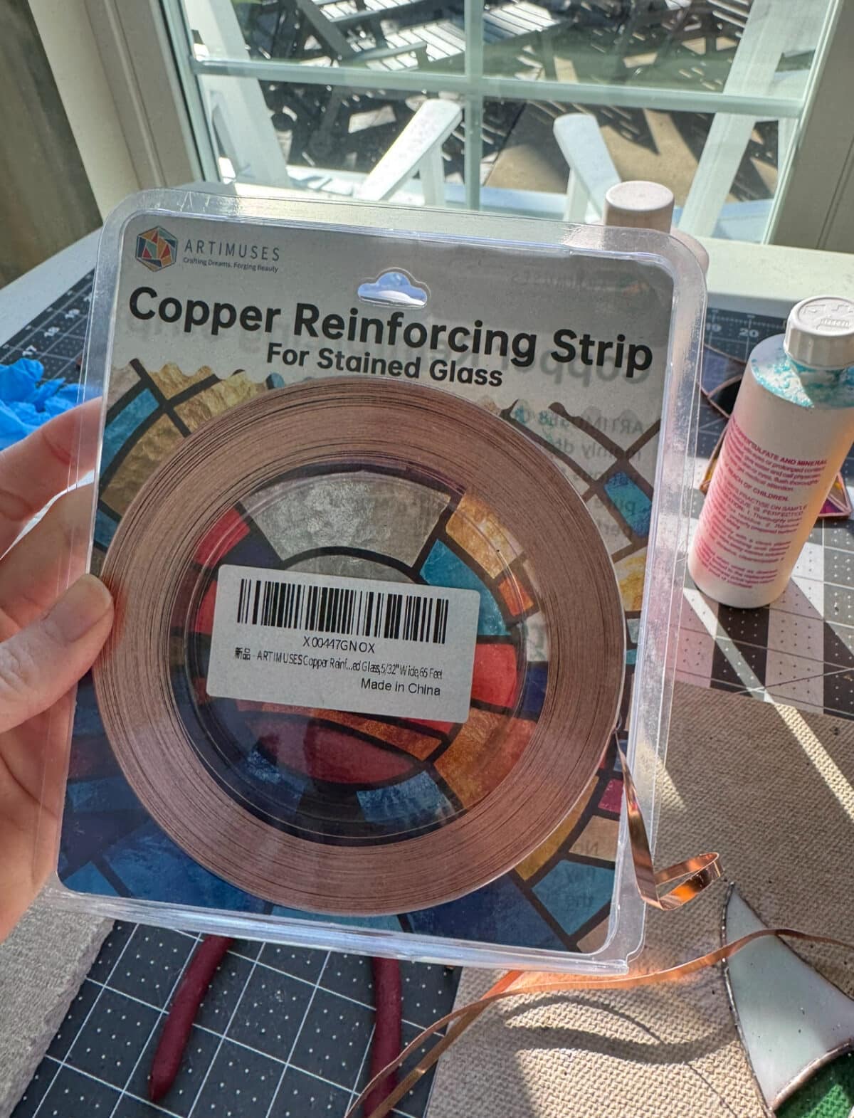 free-standing stained-glass christmas