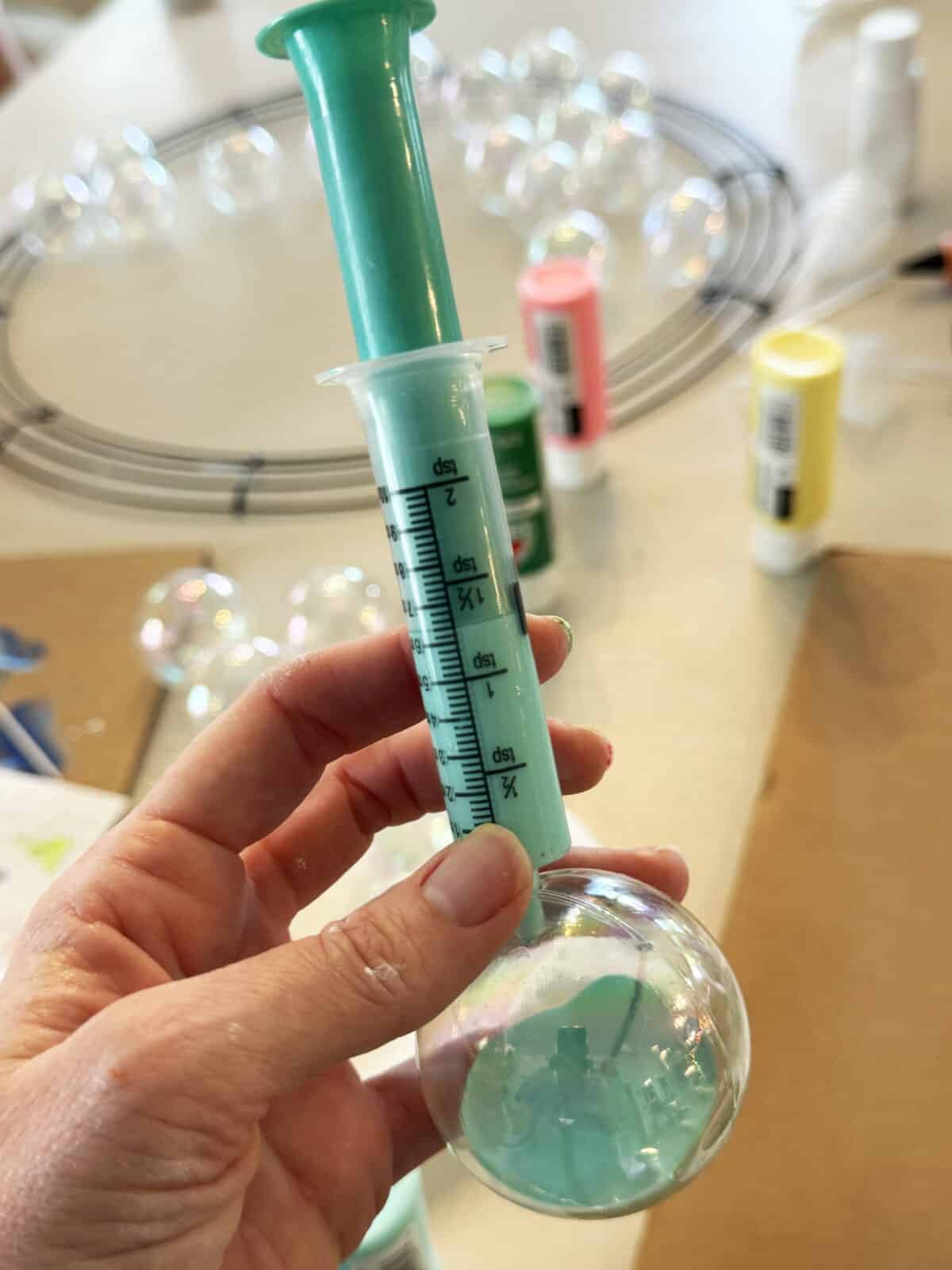 wreath and ornaments