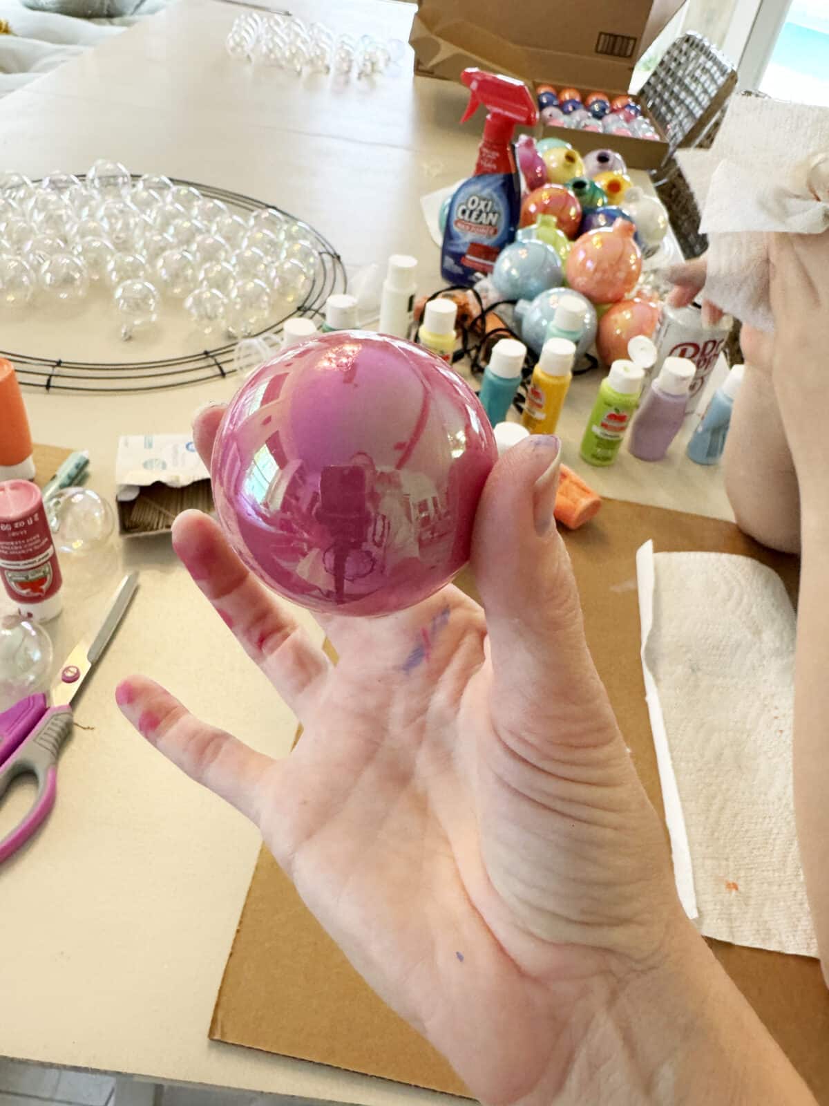 wreath and ornaments