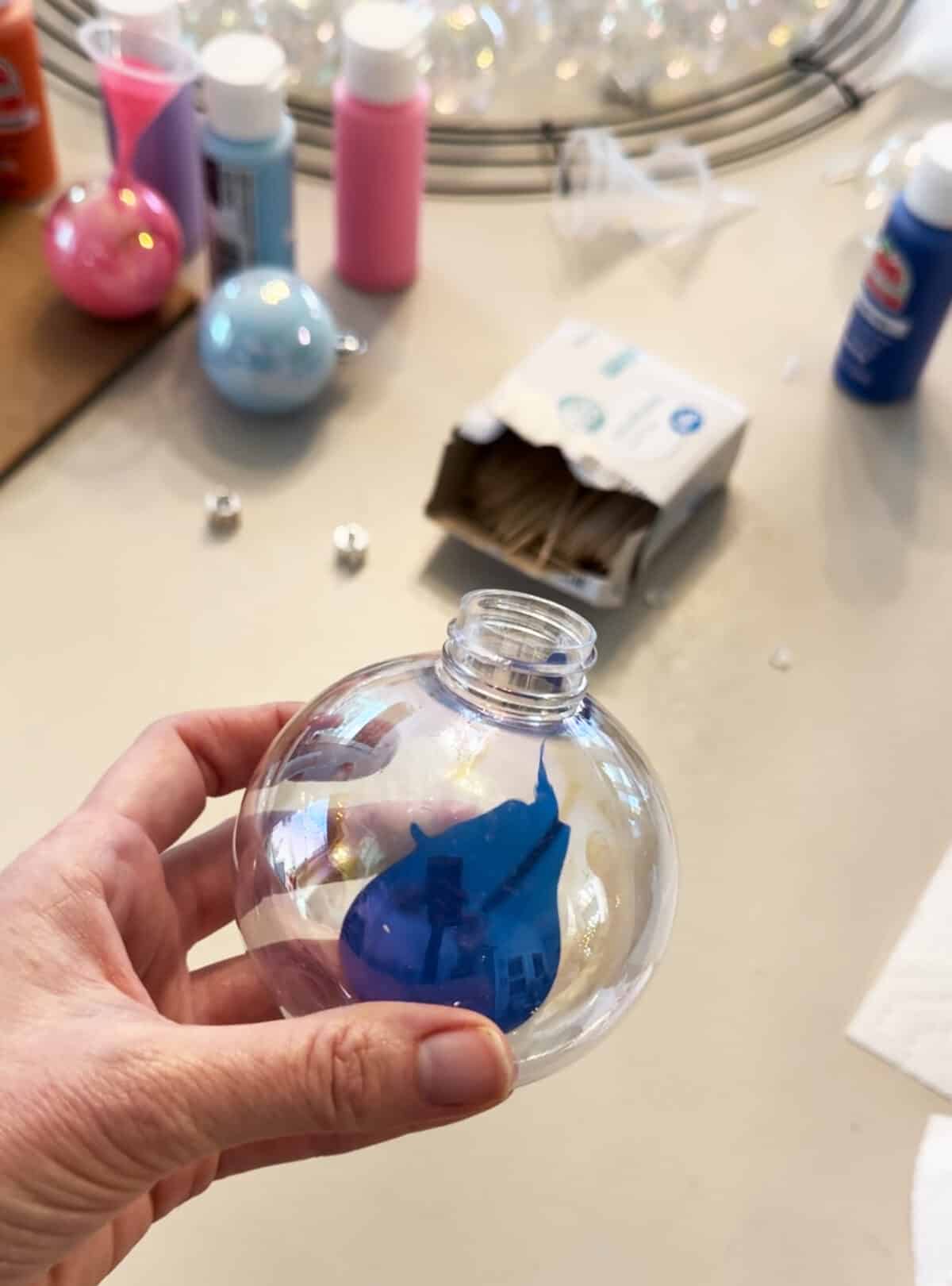 wreath and ornaments