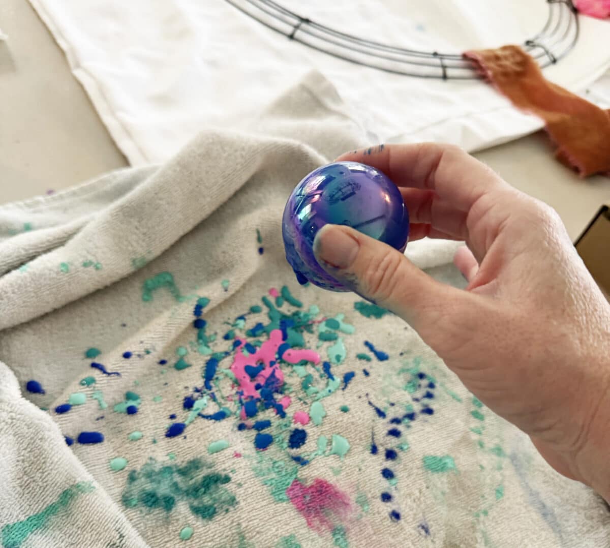 wreath and ornaments