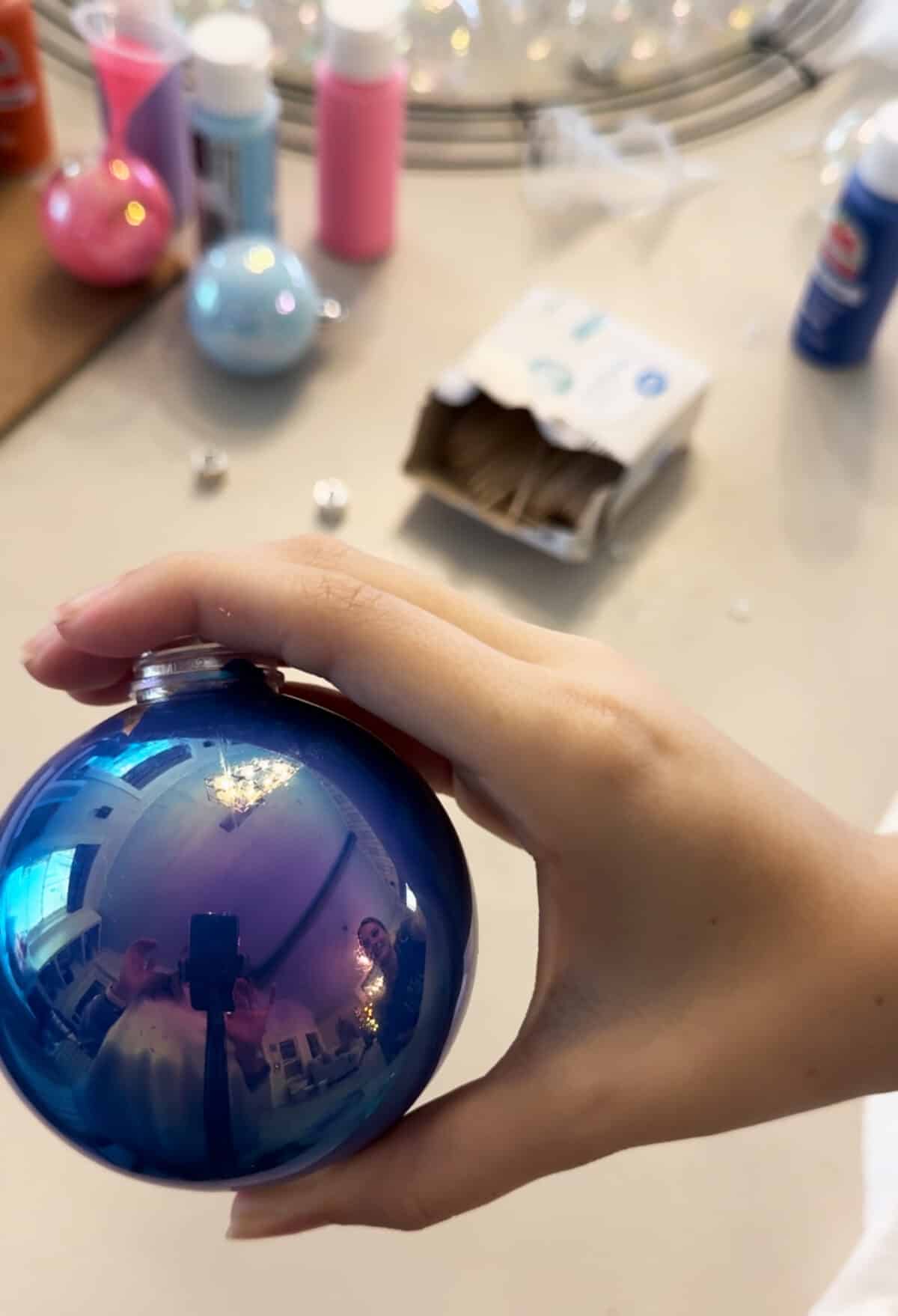 wreath and ornaments