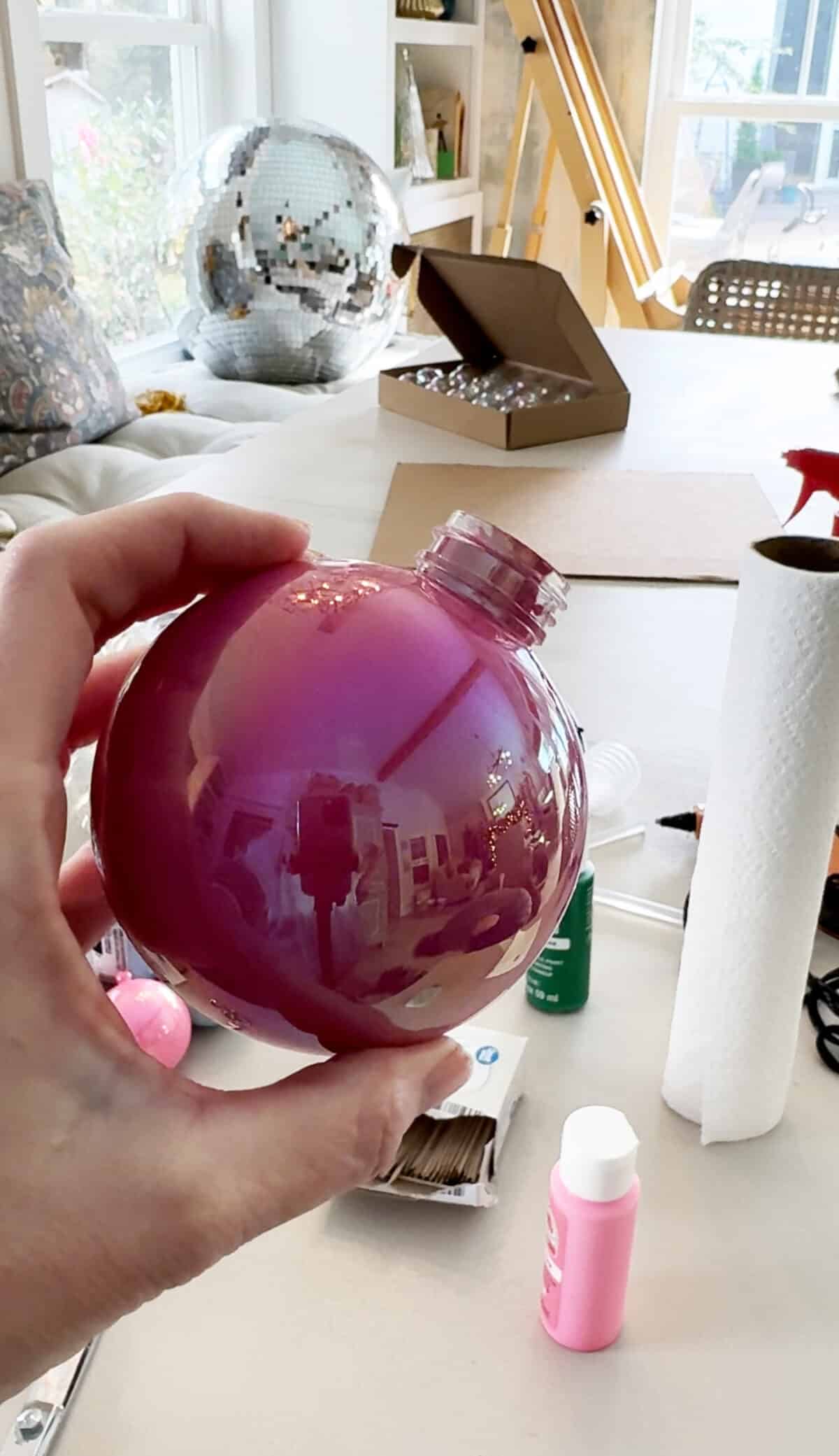 wreath and ornaments