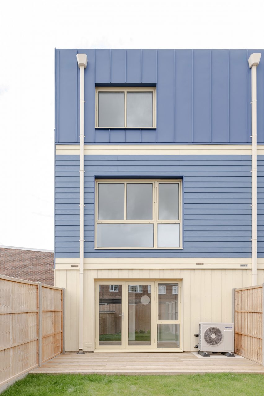 view from garden of infill block by office s&m