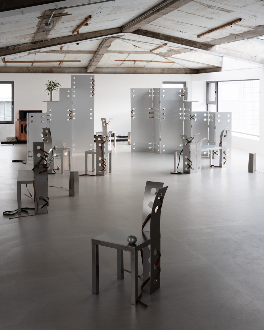 seoul gallery filled with metal furniture