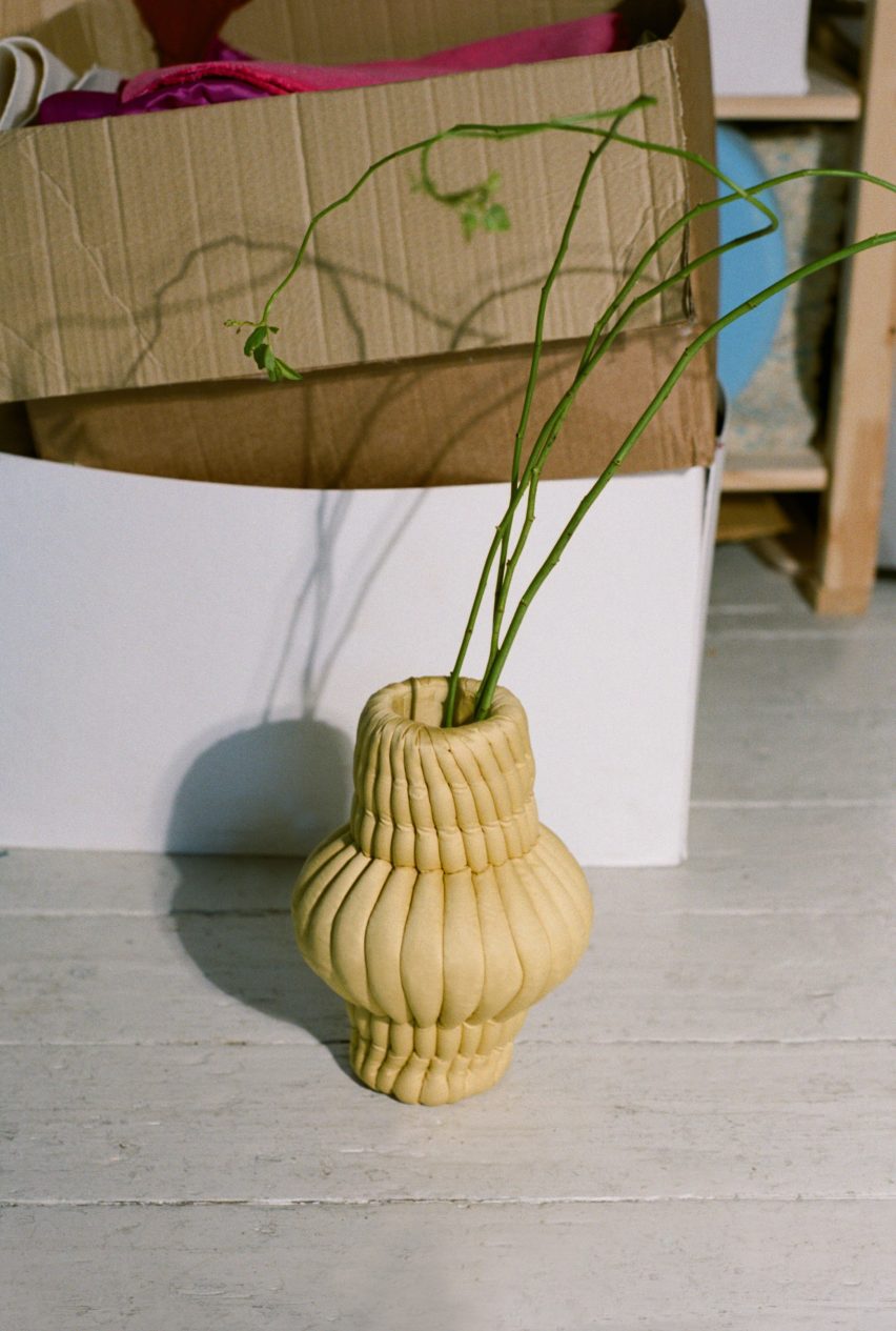 smock vase in yellow