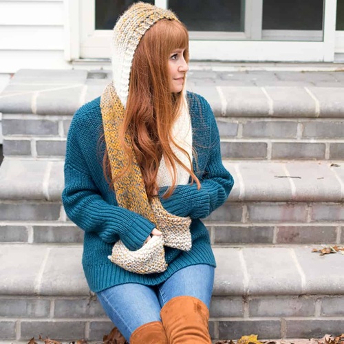 knitted hooded scarf free patterns ⋆ bright stuffs