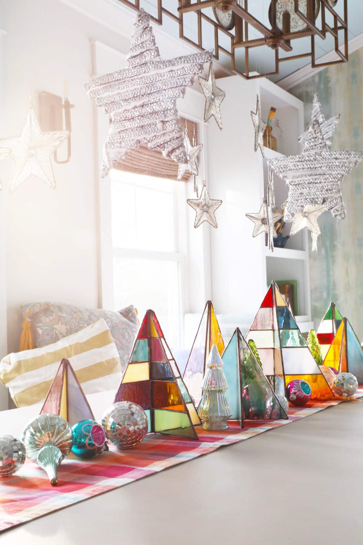 free-standing stained-glass christmas