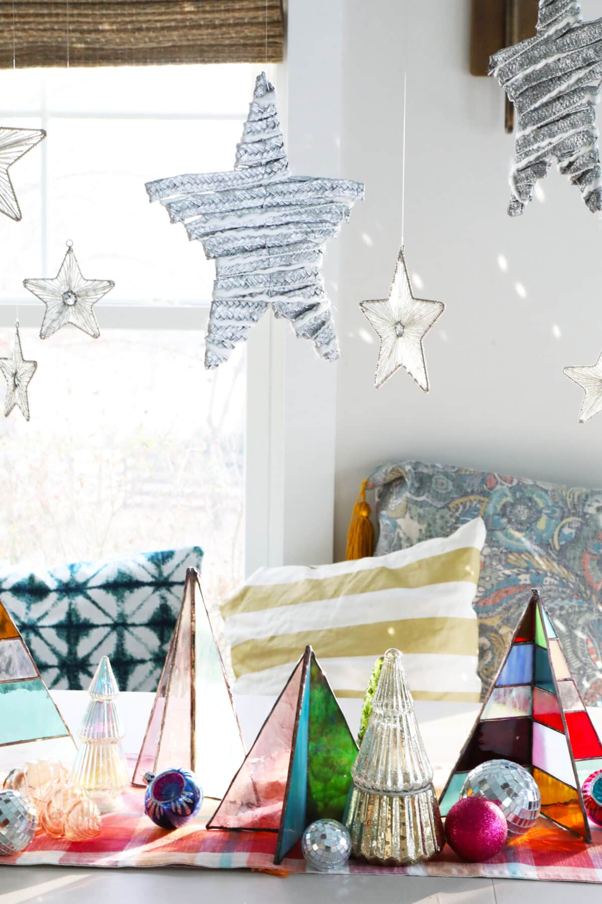 free-standing stained-glass christmas