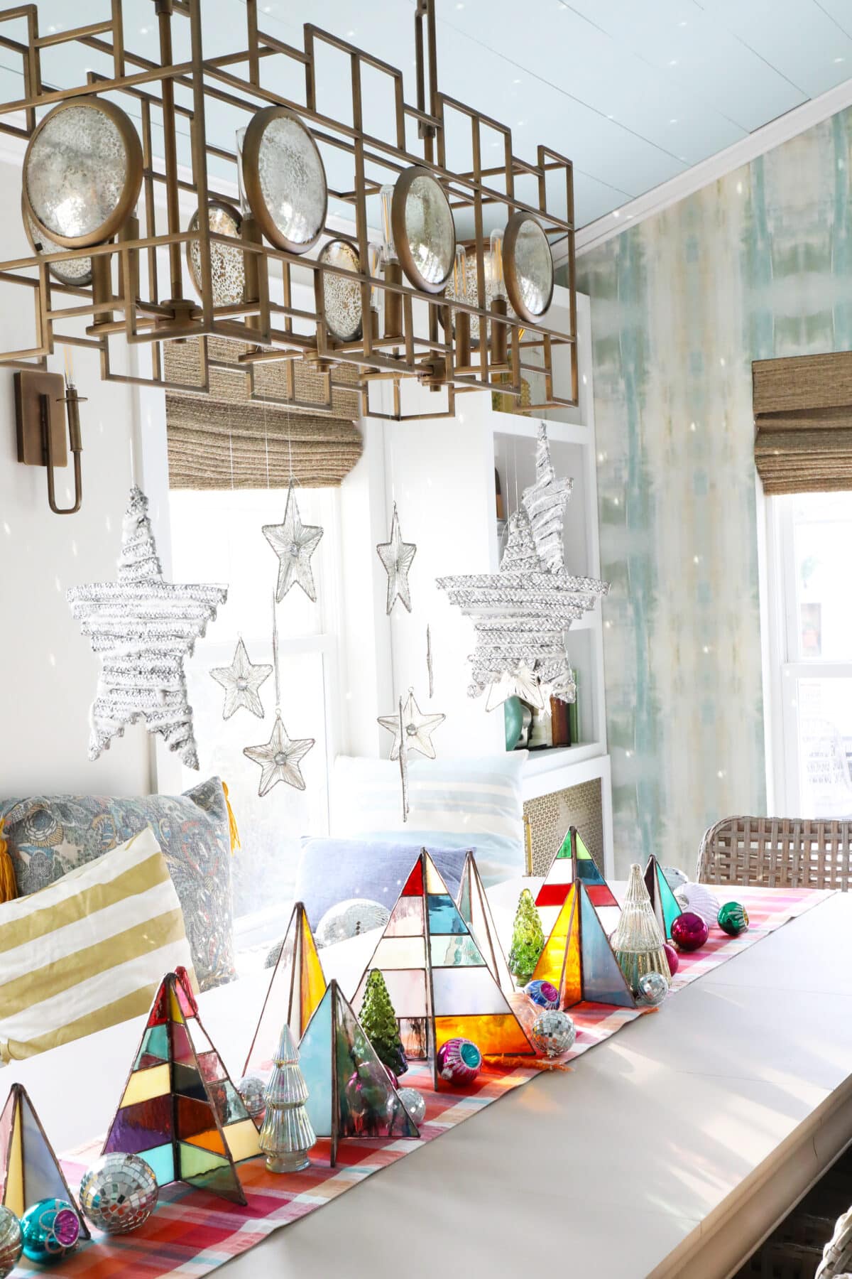 free-standing stained-glass christmas