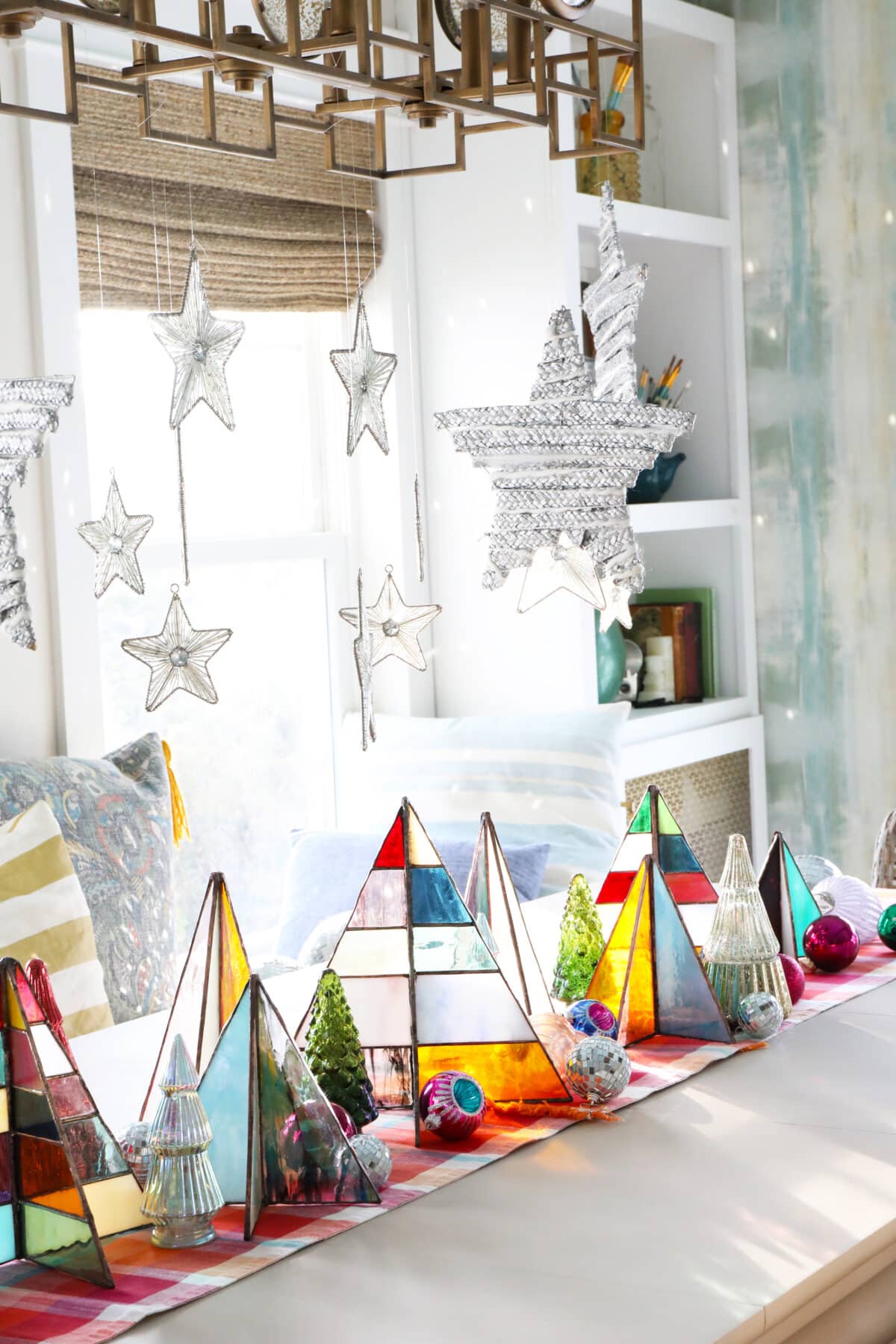 free-standing stained-glass christmas