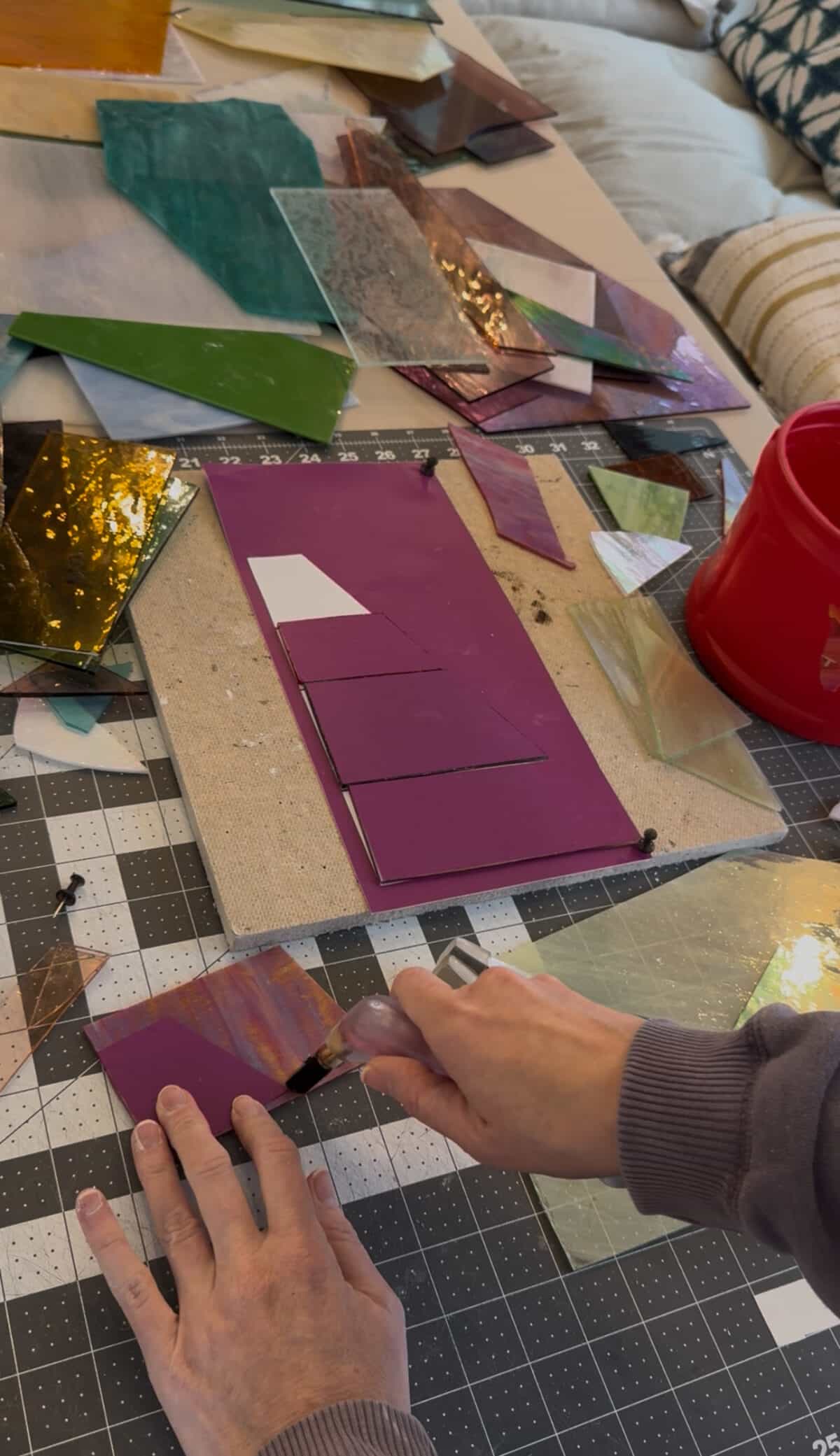 free-standing stained-glass christmas