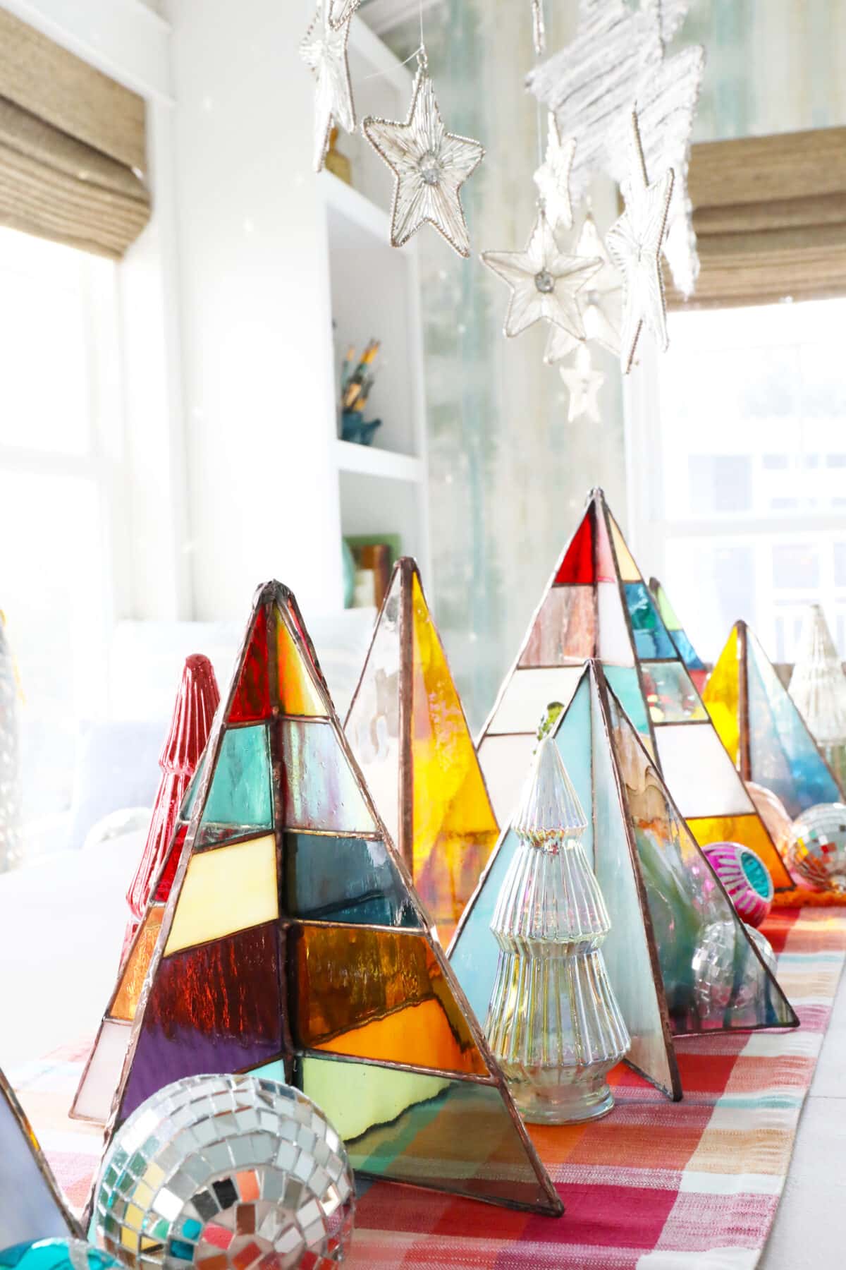 free-standing stained-glass christmas