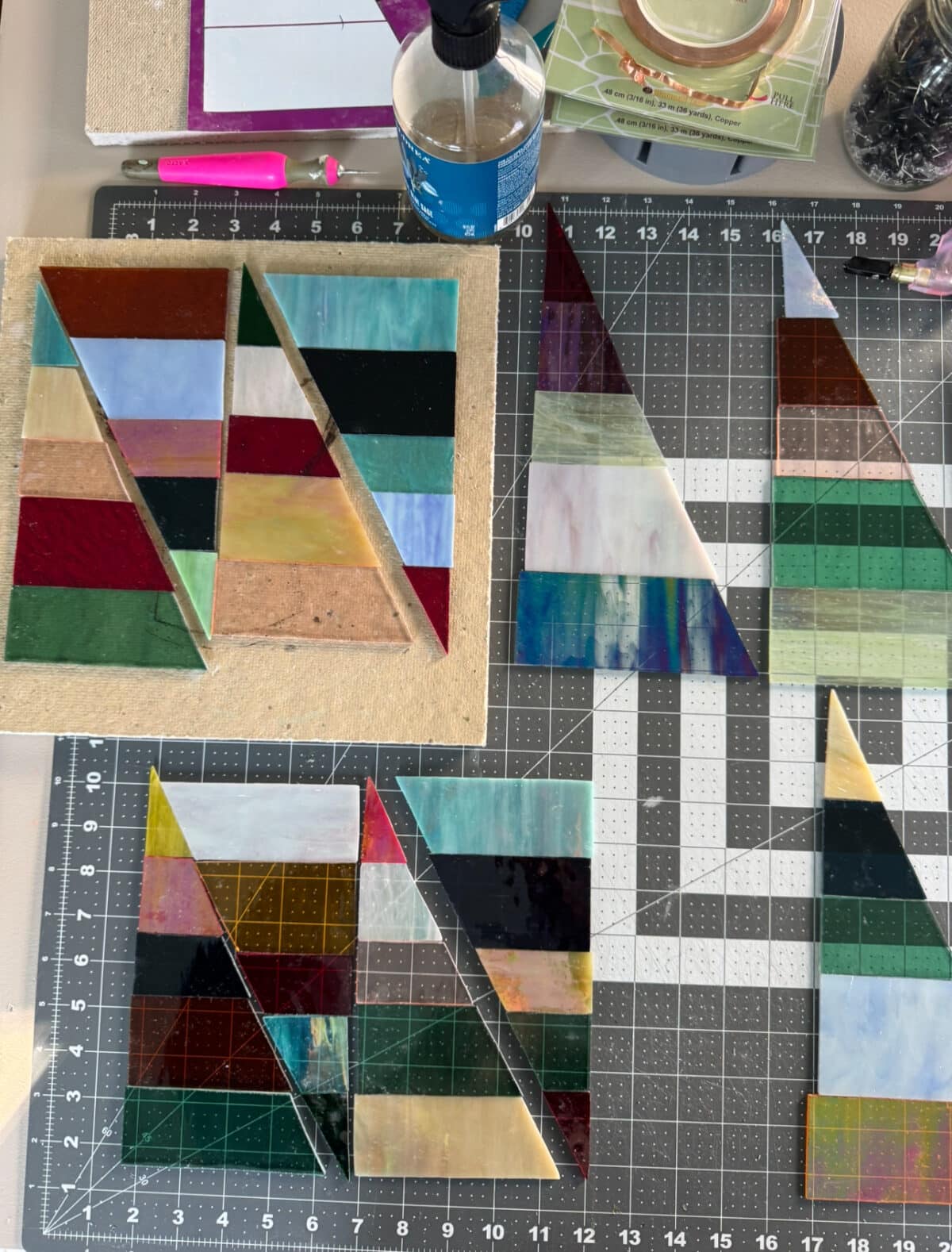 free-standing stained-glass christmas