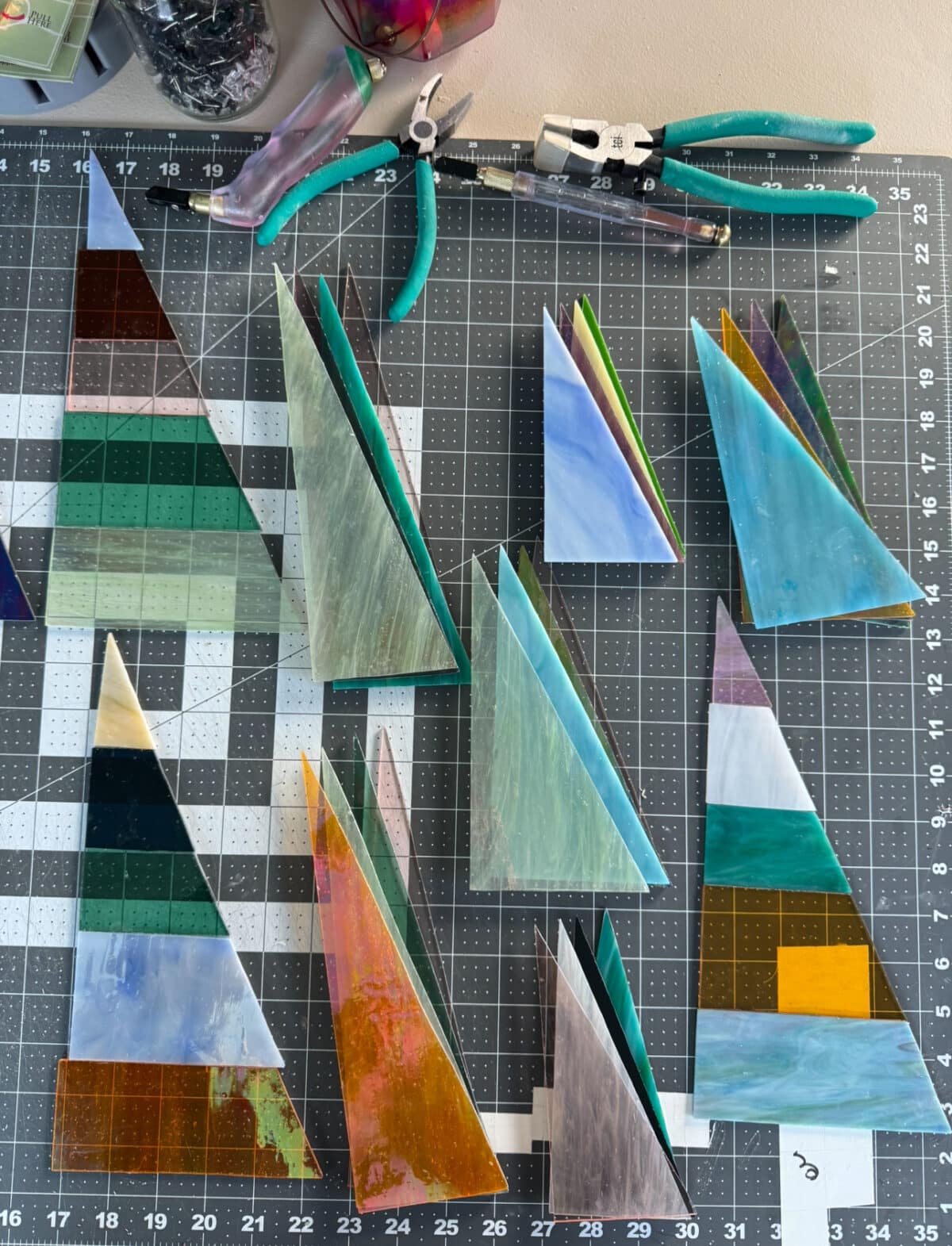 free-standing stained-glass christmas