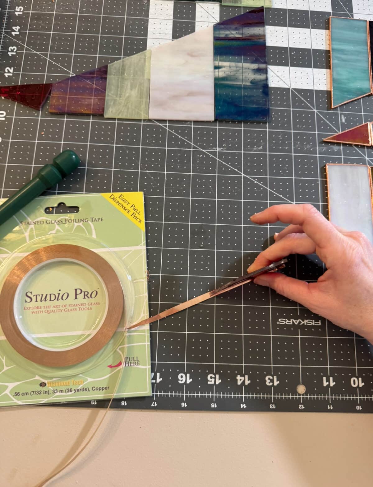 free-standing stained-glass christmas