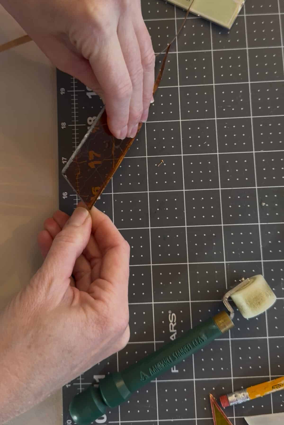 free-standing stained-glass christmas