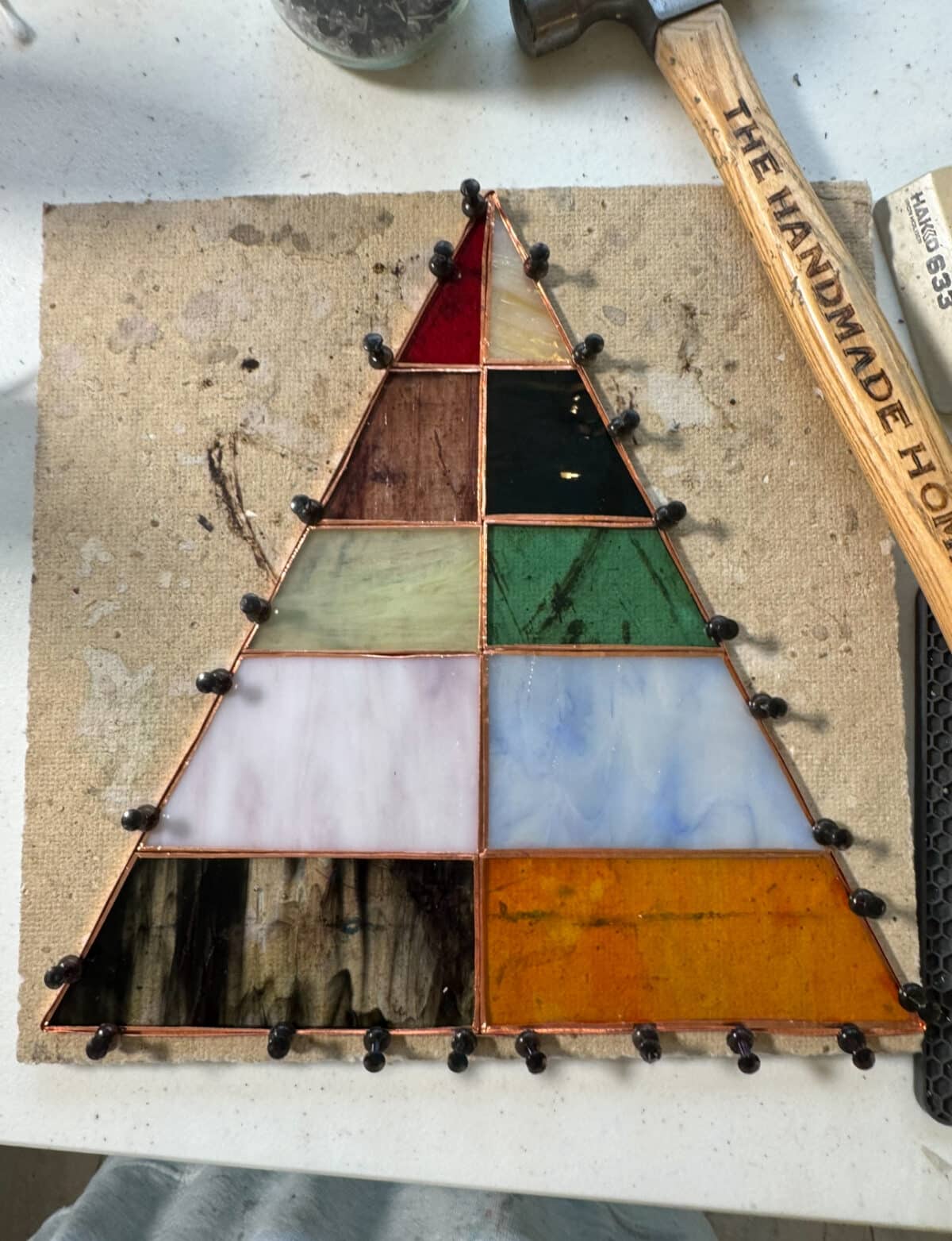free-standing stained-glass christmas