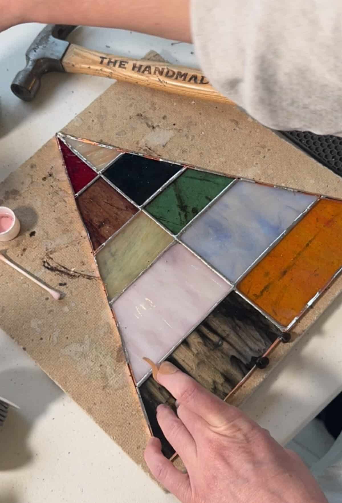 free-standing stained-glass christmas